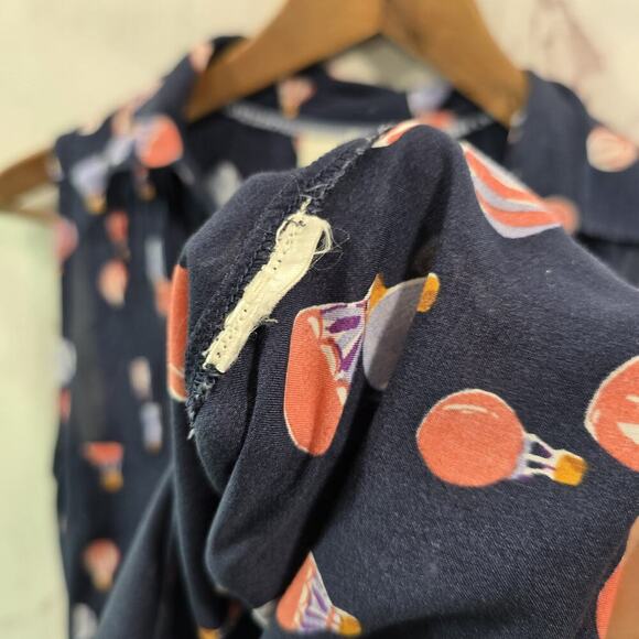 Anthropologie Top Womens XS P Navy Tank Hot Air Balloon Maeve Button Up - Picture 8 of 10